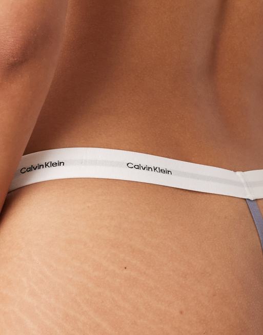 Calvin Klein modal rib thong in dark blue, 4 of 4