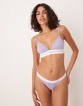 [Calvin Klein] Calvin Klein modal rib unlined triangle bra in lilac-Purple M Lilac Quartz
