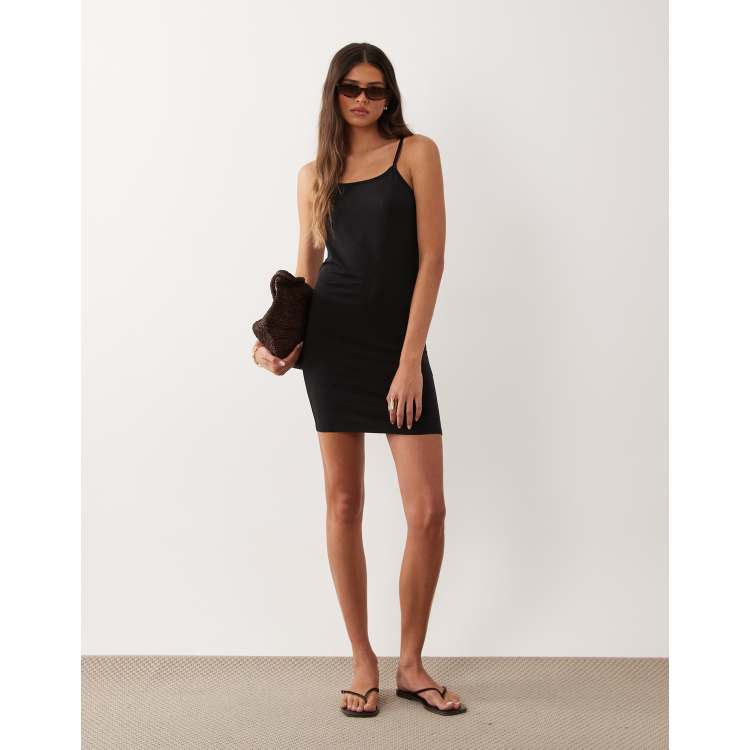 calvin klein black bodycon dress Modal strappy mini in bf2025 Vintage White Strapless Lace Taglia:0 Dry clean only.