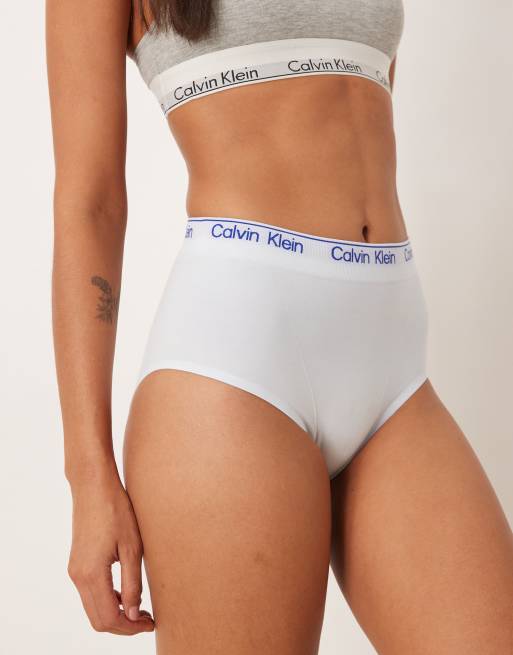 Calvin Klein – Modelujące jasnoniebieskie figi z podwyższonym stanem, 2 z 4
