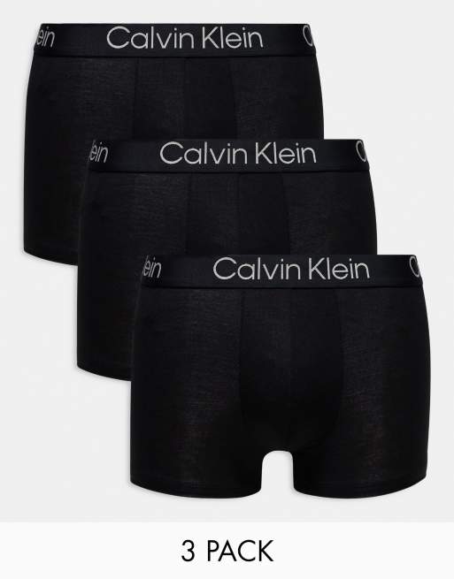 Calvin Klein – Modern – 3er-Pack sehr weiche Unterhosen in Schwarz