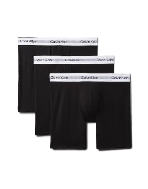 Calvin Klein – Modern Air – 3er-Pack Sport-Boxershorts in Schwarz mit engem, langem Schnitt - view 1