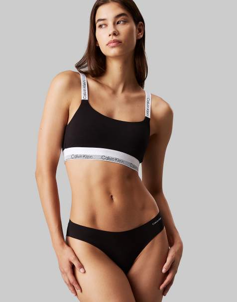 Calvin Klein – Modern Air – Leicht gefüttertes, nahtloses Bustier in Schwarz - view 1