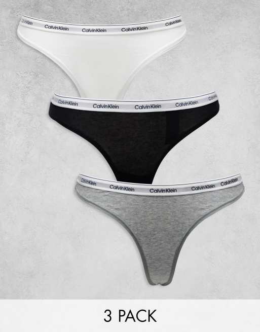 Calvin Klein - Modern - Confezione da 3 perizomi multicolore con logo