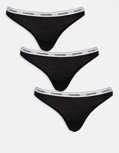 Calvin Klein - Modern - Confezione da 3 perizomi neri con logo - view 1