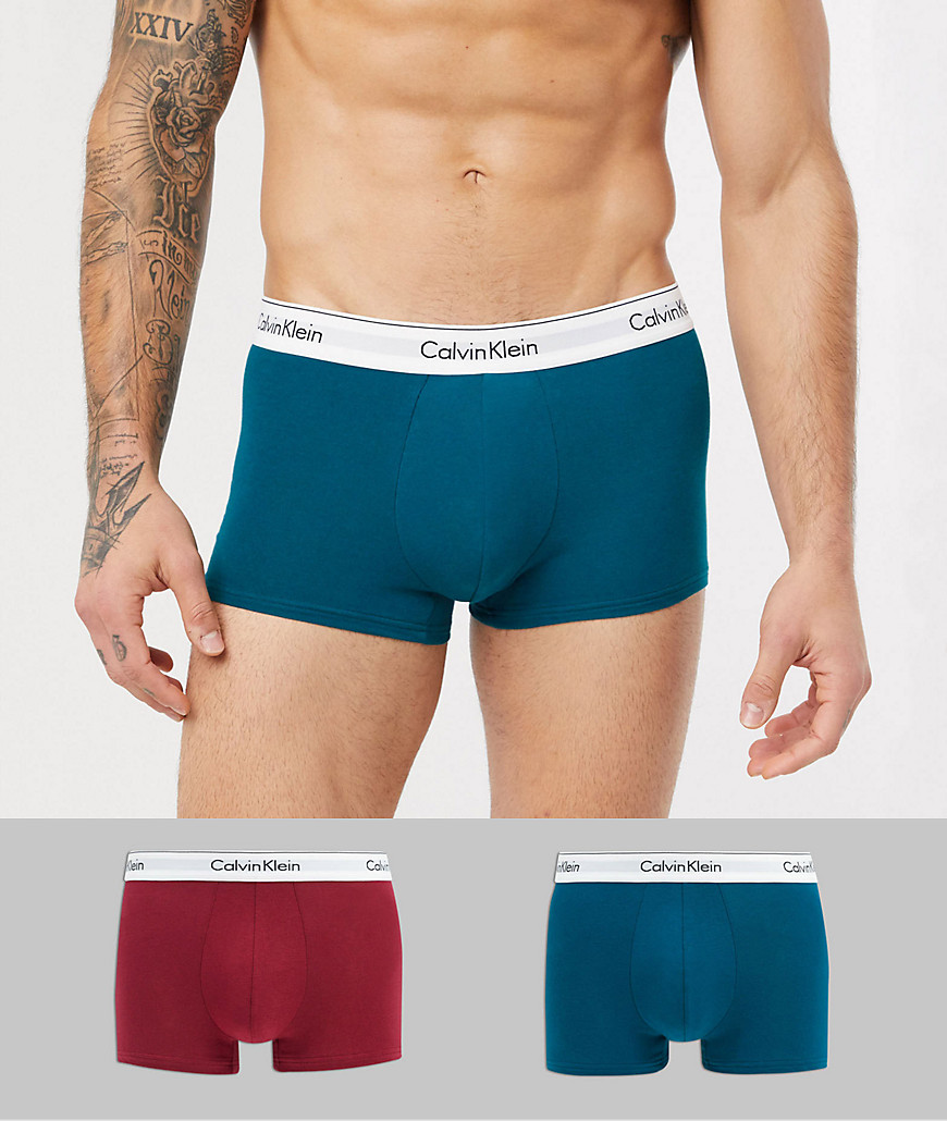 Calvin Klein – Modern Cotton – 2-pack trunks i stretchig bomull-Flerfärgad