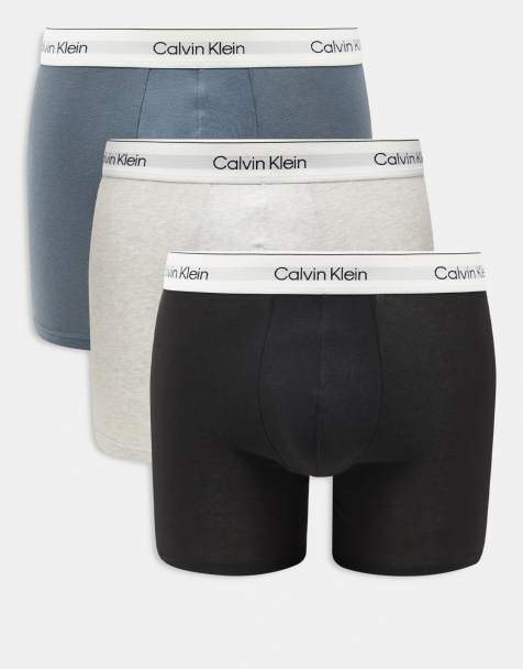 Calvin Klein Modern Cotton 3 pack boxer brief in blue/gray/black - view 1