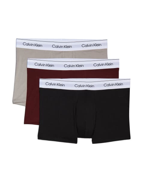 Calvin Klein Modern Cotton 3 pack briefs in black/gray/red - view 1
