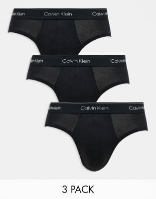 Calvin Klein Modern Cotton 3 pack hip brief in black