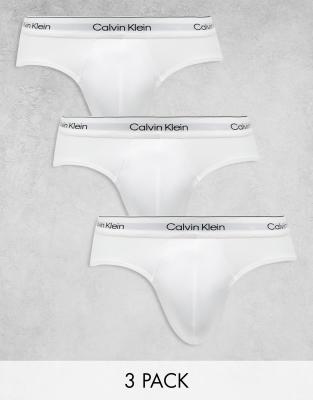 Calvin Klein Modern Cotton 3 pack hip brief in white