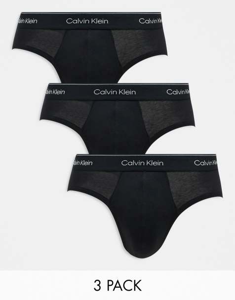 Calvin Klein Modern Cotton 3 pack hip briefs in black - view 1