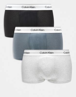 Кофр Calvin Klein Modern Cotton с низкой посадкой 3 упаковки синийсерыйчерный 10690₽