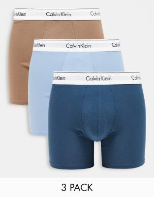 Calvin Klein Cotton Stretch 3 pack boxer briefs in black