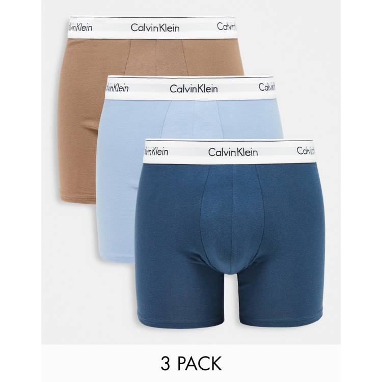 Calvin Klein Modern Cotton 3-pack stretch boxer briefs in multi