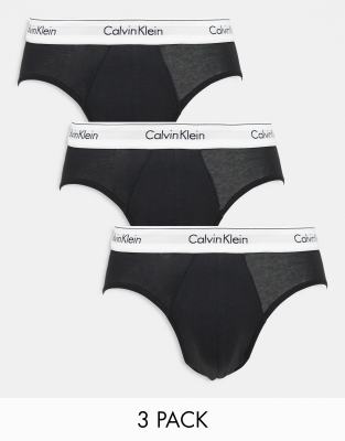 Calvin Klein Calvin Klein Modern Cotton 3-pack stretch briefs in black