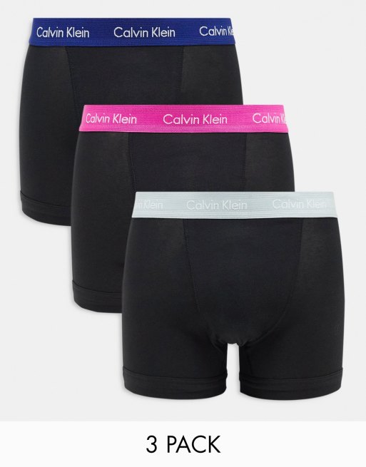 Calvin Klein Cotton Stretch 3 pack trunks in black