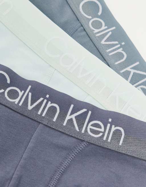 Calvin Klein Modern Cotton 3 pack stretch trunks in multi