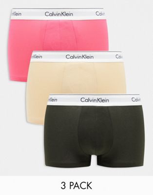 Calvin Klein Modern Cotton 3-pack Stretch Trunks In Multi