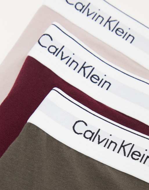 Calvin Klein Modern Cotton 3-pack stretch trunks in multi