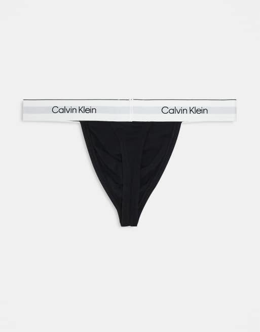 Calvin Klein Modern Cotton 3 pack thong in black | ASOS