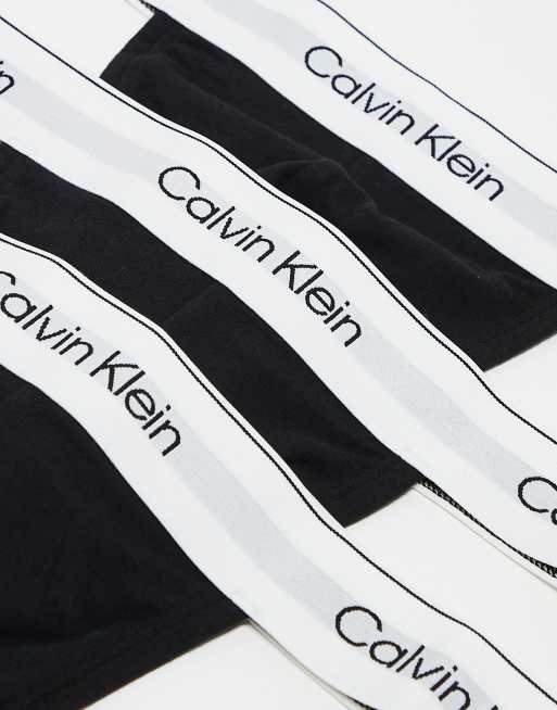 Calvin Klein Modern Cotton 3 pack thong in black | ASOS