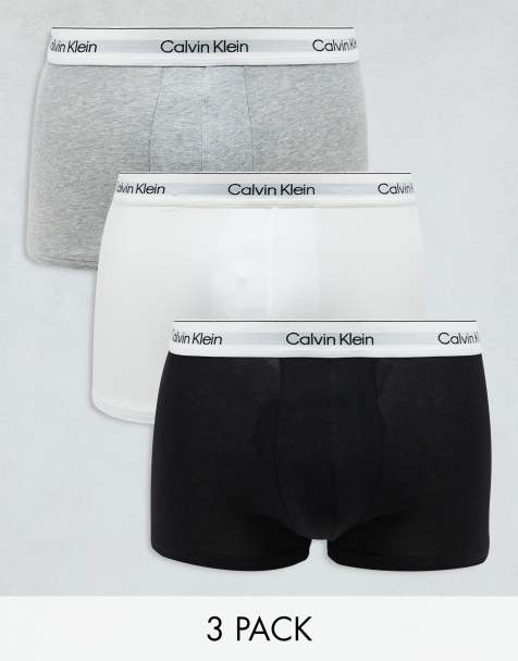 Calvin Klein Modern Cotton 3 pack trunk in black/gray/white - view 1