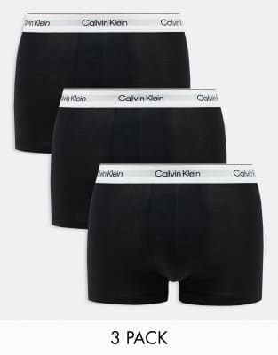 Calvin Klein Calvin Klein Modern Cotton 3 pack trunk in black