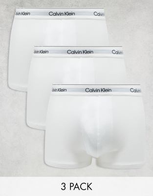 Calvin Klein Modern Cotton 3 pack trunk in white