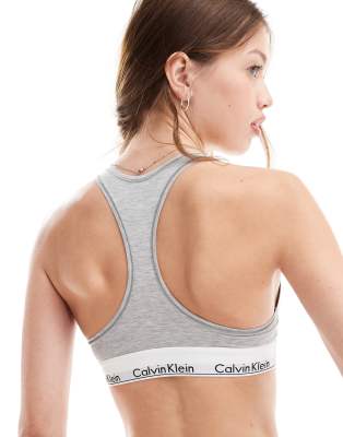 Calvin Klein Modern Cotton Bralette In Gray