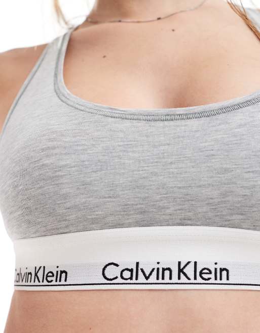Calvin Klein Modern Cotton bralette in gray | ASOS