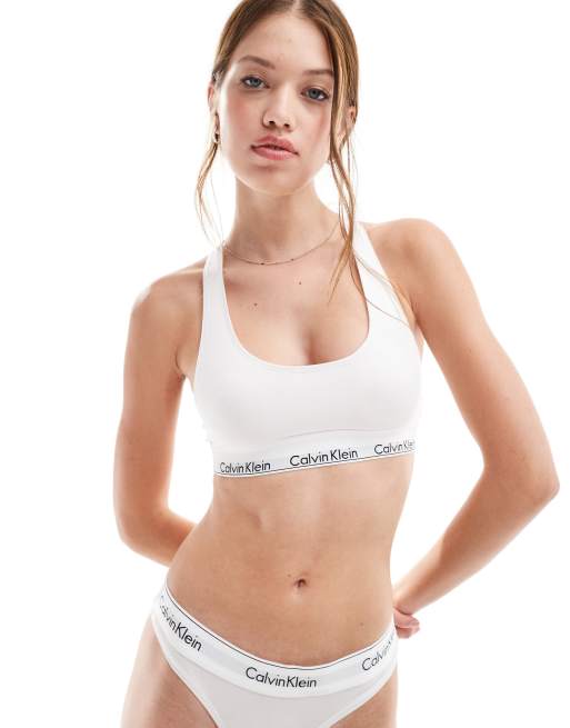 Calvin klein thong and bralette set best sale