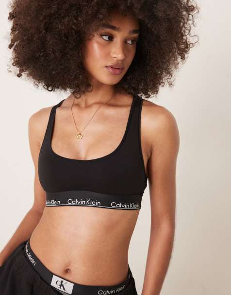 Calvin Klein - Modern Cotton - Bralette met logobies in zwart - view 1