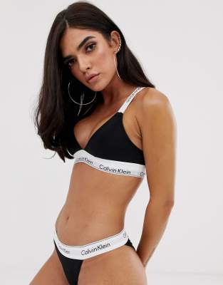 calvin klein black triangle bralette