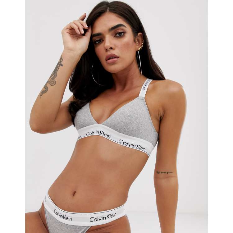 Police Auctions Canada - Women's Calvin Klein Modern Cotton Unlined Triangle  Bralette - Size S (521926L)