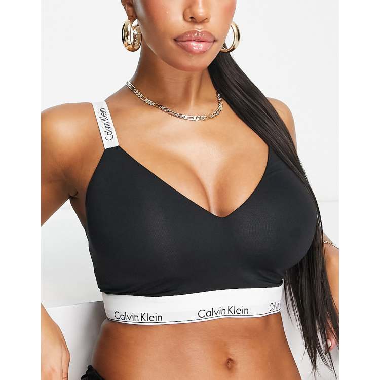 Calvin Klein - Modern Cotton - Brassière légèrement rembourrée pour  poitrines généreuses - Noir