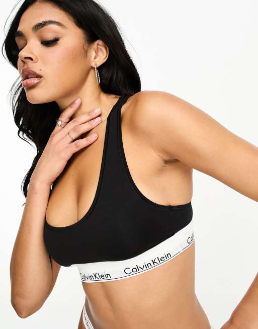 Calvin Klein - Modern - Tanga échancré en coton - Noir