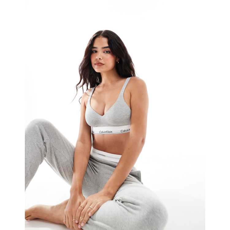 Calvin Klein Modern Cotton Brassière push-up Gris chiné ASOS