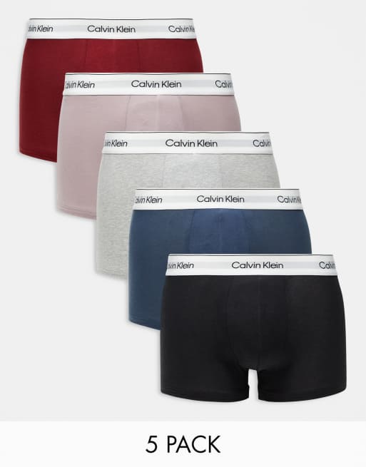 Calvin Klein - Modern Cotton - Confezione da 5 paia di boxer aderenti multicolore