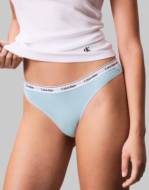 Calvin Klein - Modern Cotton - Confezione da 5 perizomi nero, grigio, blu e rosso, 2 di 4