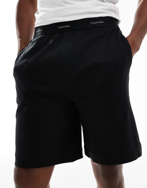 Calvin Klein – Modern Cotton – Czarne luźne szorty do spania