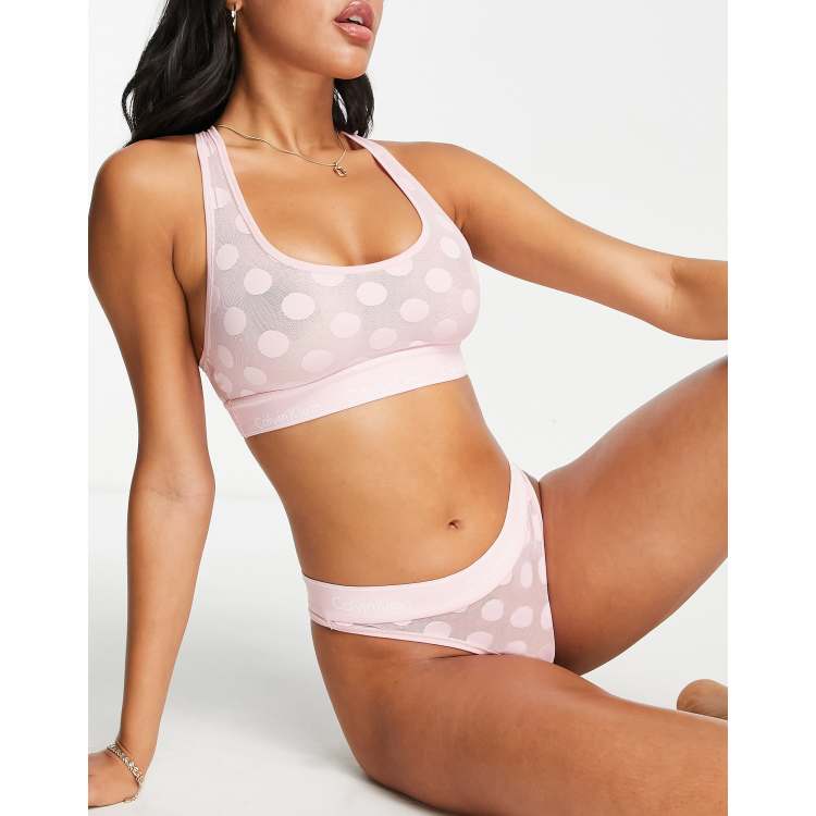 Calvin Klein Modern Cotton Dot unlined bralette in shell pink