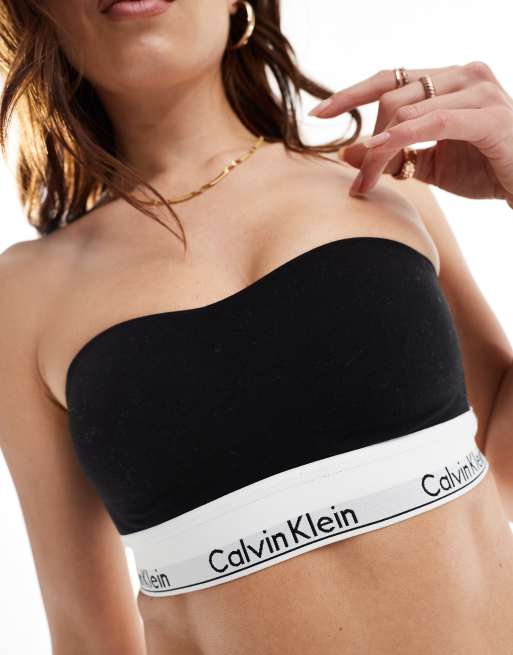 Calvin Klein - Modern Cotton Fashion - Top a fascia nero leggermente foderato, 3 di 4