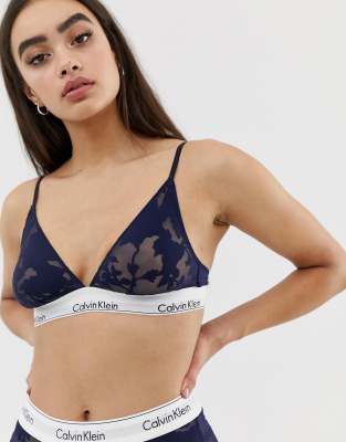 navy calvin klein bralette