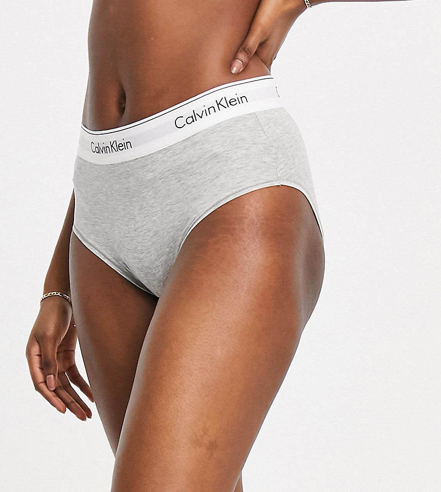 Calvin Klein Modern Cotton high waist brief in grey