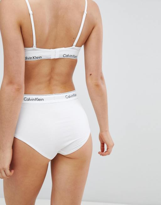 Calvin Klein Modern Cotton High Waist Brief in White