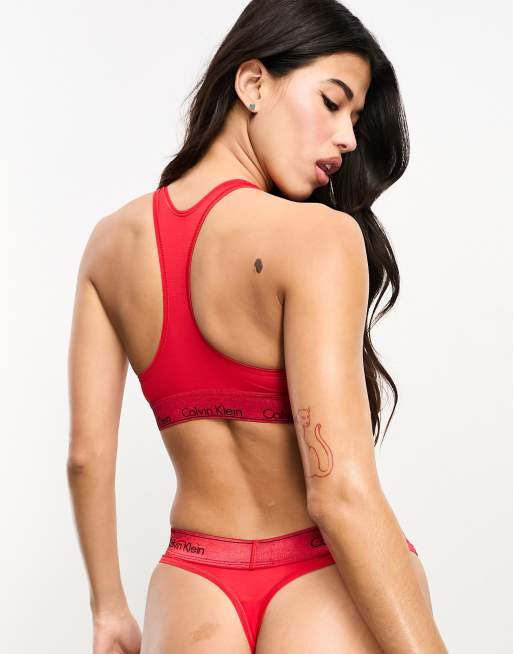 Red calvin store klein thong set