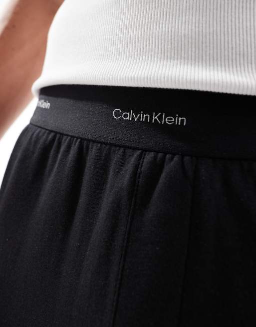 Calvin Klein Modern Cotton - Joggers da casa neri con logo in vita, 5 di 5