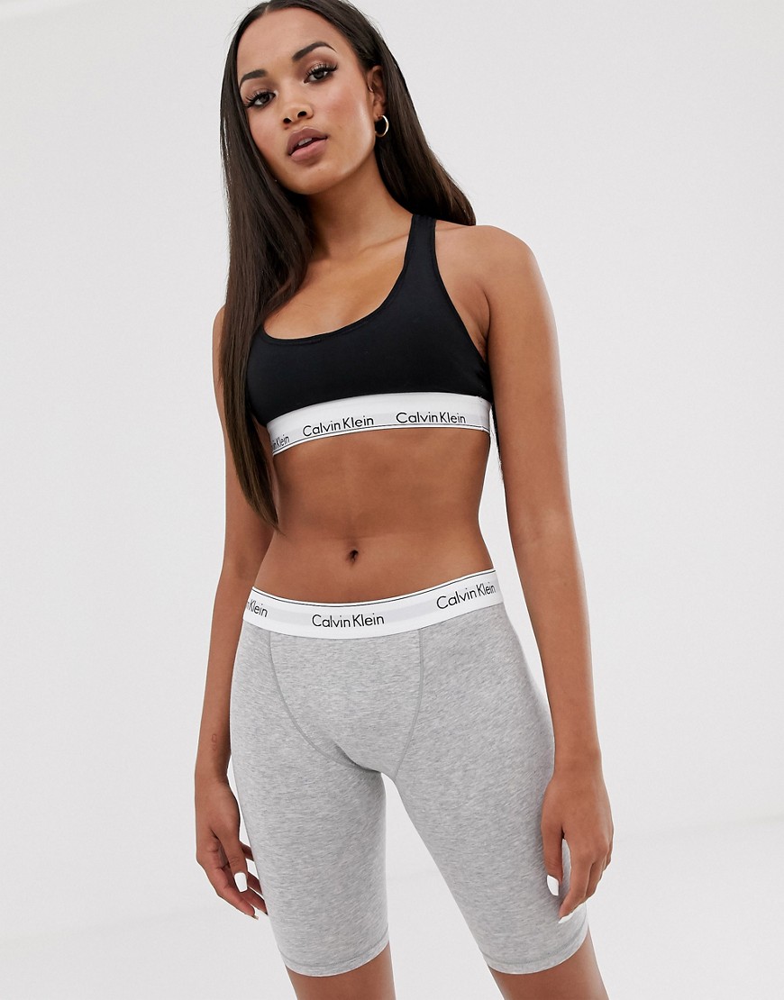 Calvin Klein Modern Cotton legging short with logo waistband in grey