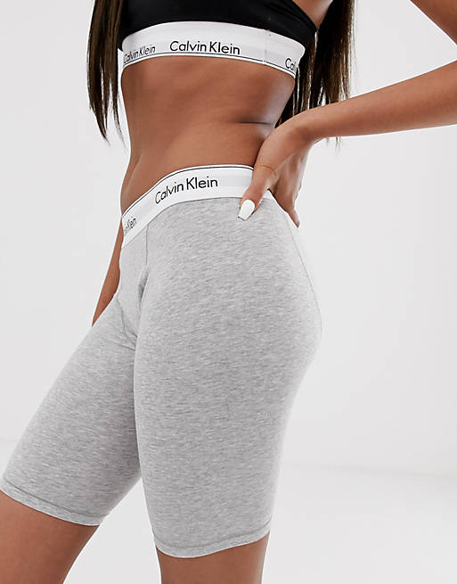 Calvin Klein Modern Cotton legging short with logo waistband in grey | ASOS