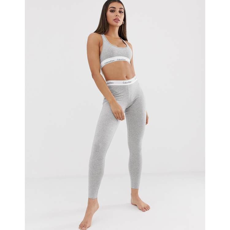 Calvin Klein Modern Cotton legging short with logo waistband in grey